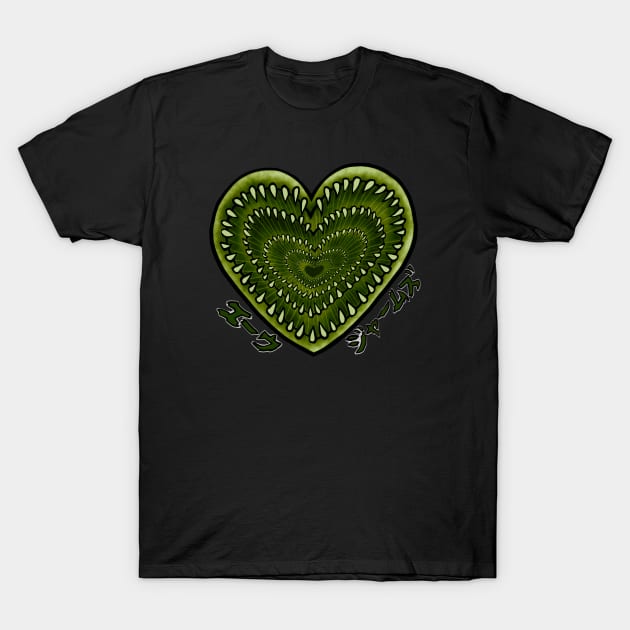 Green heart T-Shirt by EwwGerms